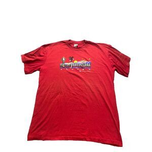 VTG Princess Cruises Shirt Adult 2XL XXL Red Juneau‎ Alaska Single Stitch Mens